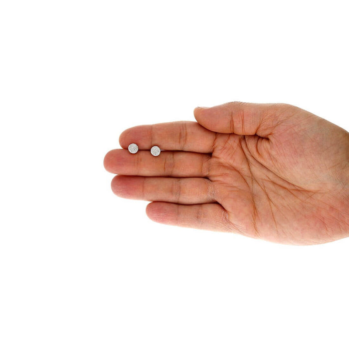 .10CTW Natural Diamond 10K Yellow Gold Pave Round Cluster Stud Earrings 7mm