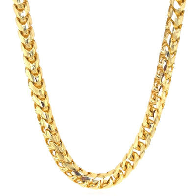 14K Yellow Gold 6mm Round Franco Chain (Solid Links) 20" - 28" - WJD Exclusives