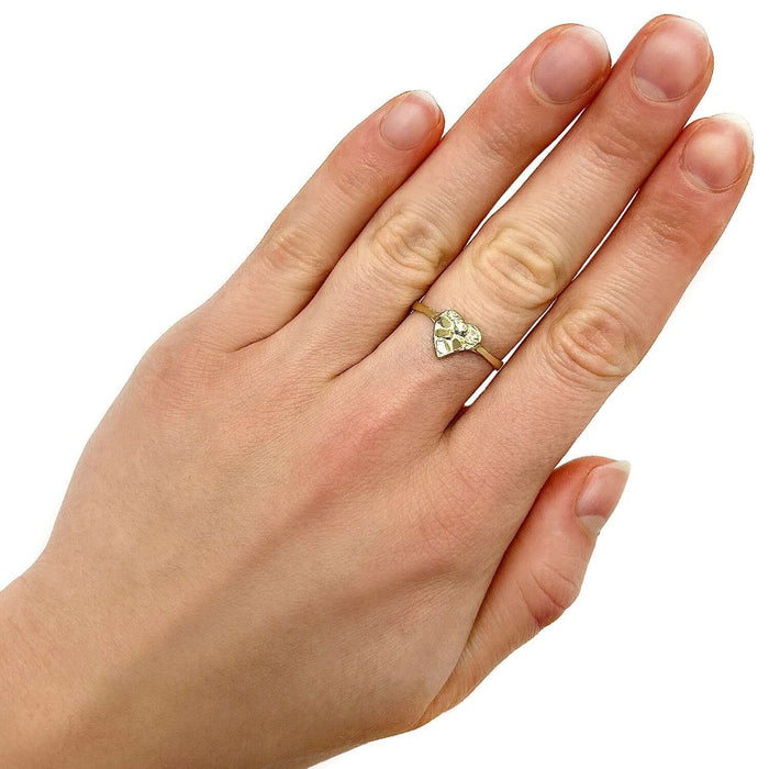 10K Yellow Gold 8mm Small Heart Nugget Ring - WJD Exclusives