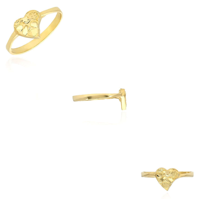 10K Yellow Gold 8mm Small Heart Nugget Ring - WJD Exclusives