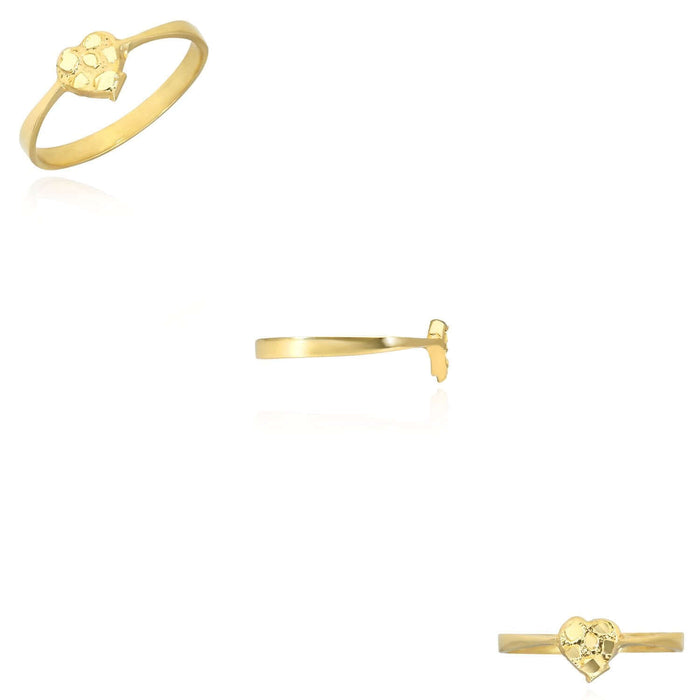 10K Gold Small Nugget Heart Cocktail Ring - WJD Exclusives