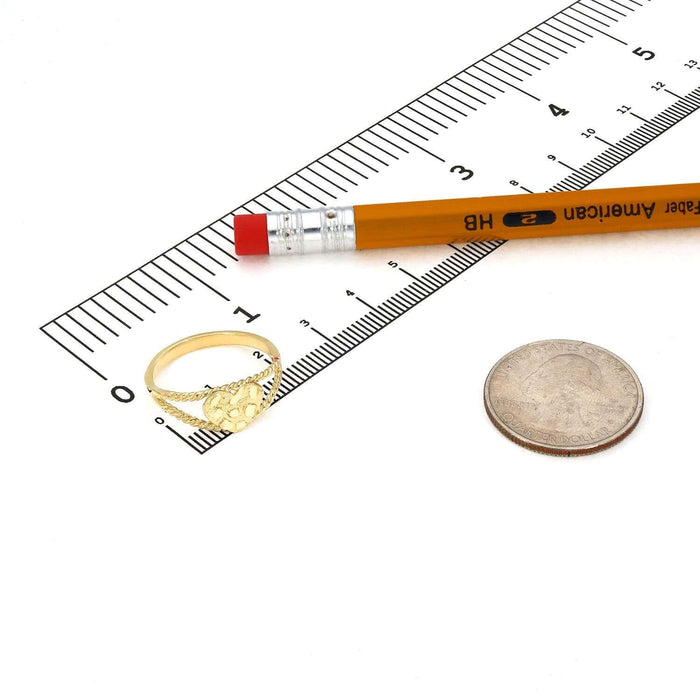 10K Yellow Gold Nugget Heart Split Shank Twisted Rope Ring - WJD Exclusives