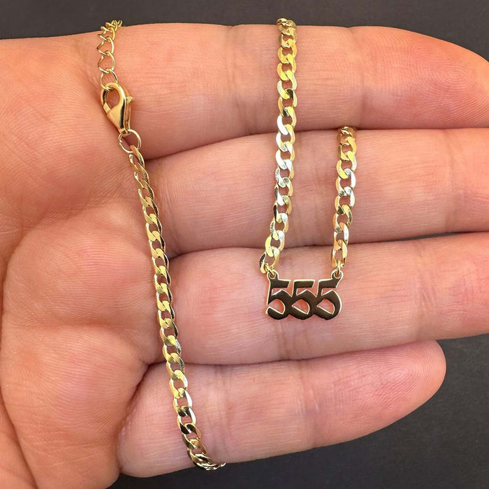 18K Yellow Gold Over Sterling Silver 555 Cuban Necklace (Solid Links) 16" - 18" Adjustable - WJD Exclusives