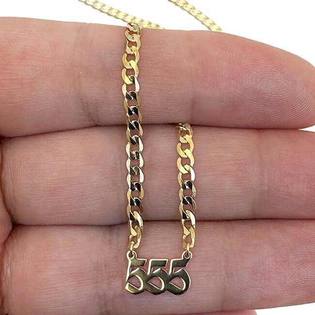 18K Yellow Gold Over Sterling Silver 555 Cuban Necklace (Solid Links) 16" - 18" Adjustable - WJD Exclusives