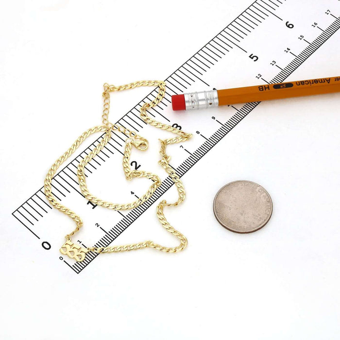 18K Yellow Gold Over Sterling Silver 555 Cuban Necklace (Solid Links) 16" - 18" Adjustable - WJD Exclusives