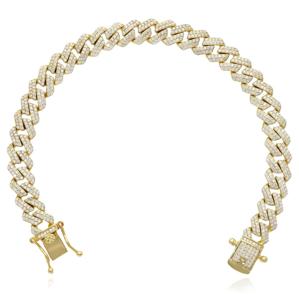 5CTW Natural Moissanite 9mm Sterling Silver Miami Cuban Bracelet (Solid Links) 8" - WJD Exclusives