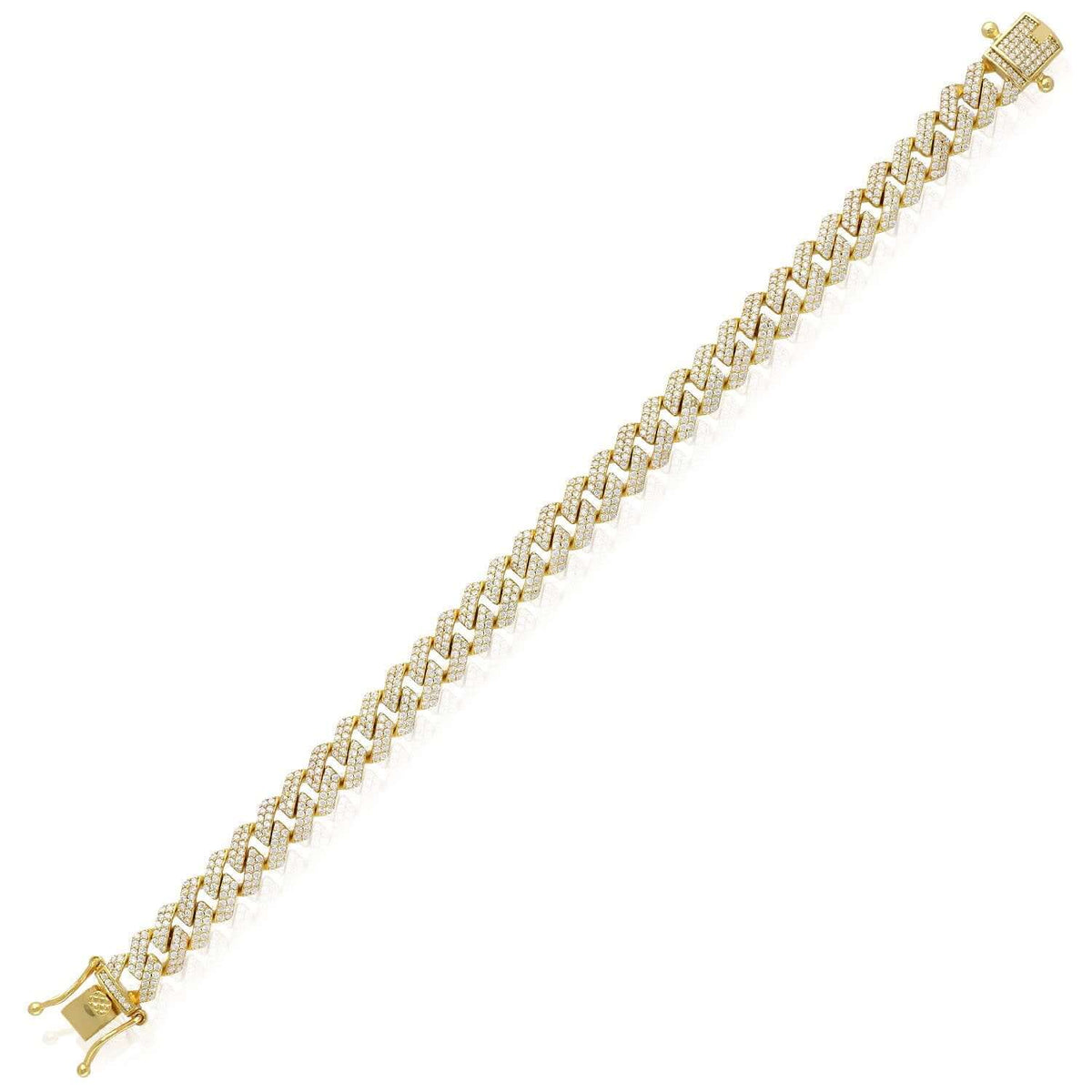 5CTW Natural Moissanite 9mm Sterling Silver Miami Cuban Bracelet (Solid Links) 8" - WJD Exclusives