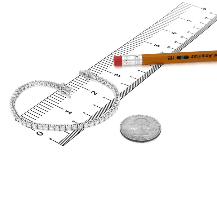 5.56CTW Real Moissanite 3mm Sterling Silver Tennis Bracelet 7" - WJD Exclusives