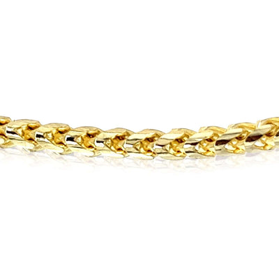 14K Yellow Gold 3mm Round Franco Chain (Solid Links) 18" - 28" - WJD Exclusives