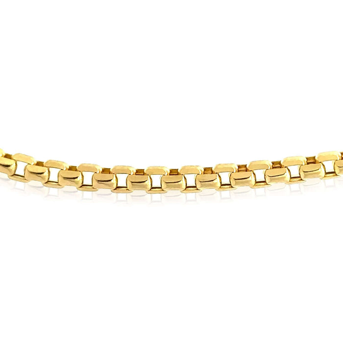 14K Yellow Gold 3.7mm Round Box Chain (Hollow) 18" - 26" - WJD Exclusives