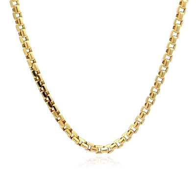 14K Yellow Gold 3.7mm Round Box Chain (Hollow) 18" - 26" - WJD Exclusives