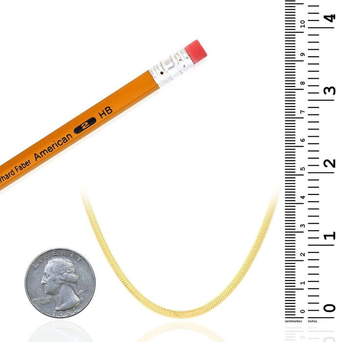 14K Gold 2.6mm Snake Chain (Solid Links) 16" - 20" - WJD Exclusives
