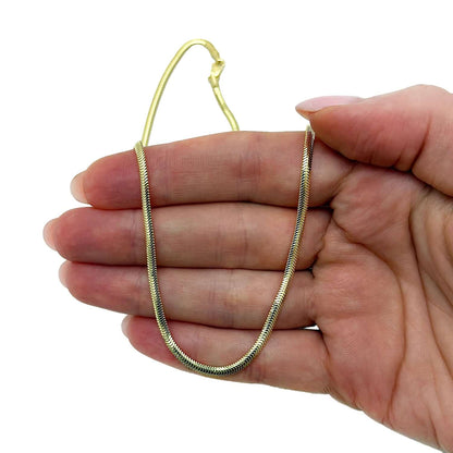 Solid 14K Real Gold 2.6mm Snake Chain Necklace 16" 18" 20"