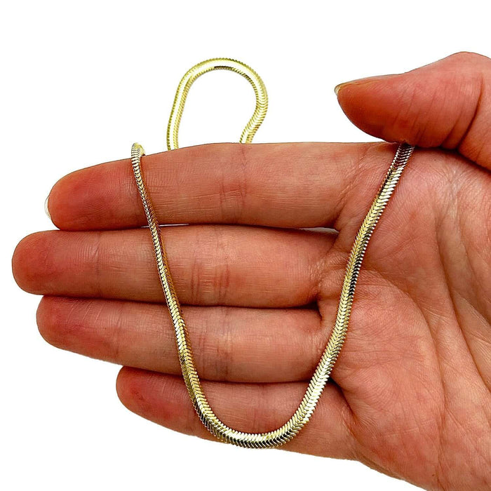 14K Gold 3.3mm Snake Chain (Solid Links) 16" - 20" - WJD Exclusives