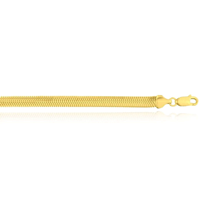 14K Gold 5.3mm Oval Snake Chain (Solid Links) 16" - 20" - WJD Exclusives