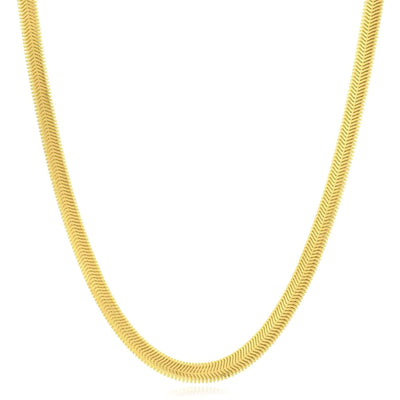 14K Gold 5.3mm Oval Snake Chain (Solid Links) 16" - 20" - WJD Exclusives