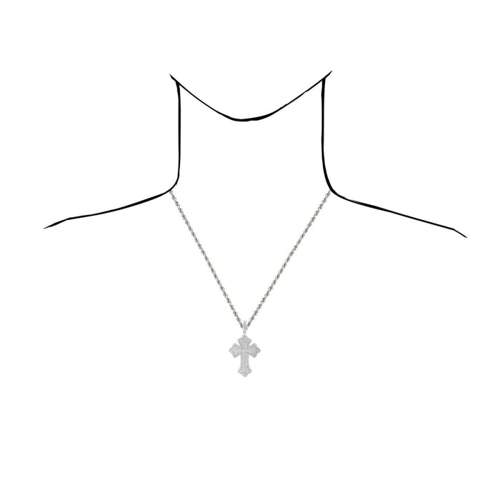 2.00CTW Natural Diamond 10K Gold Yellow, White, Rose Cross Pendant 2.3" - WJD Exclusives