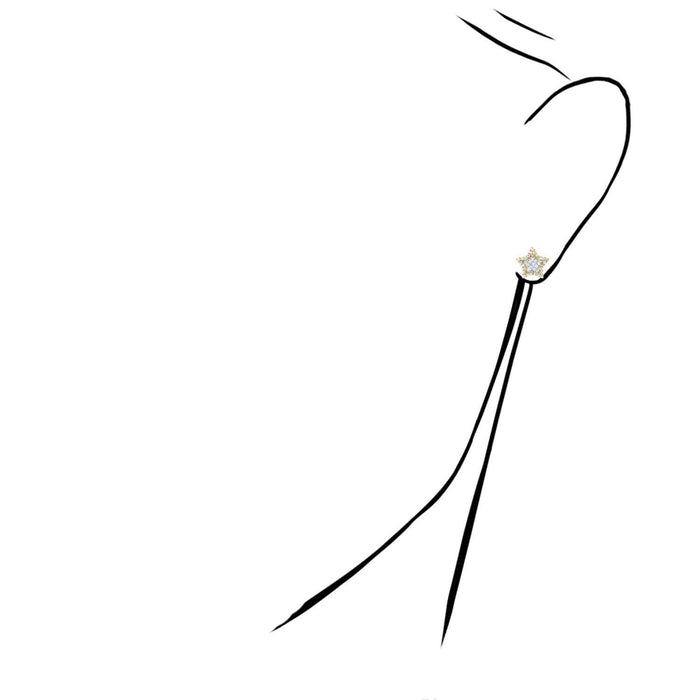 0.33CTW Natural Diamond 10K Gold Star Stud Earrings 10mm - WJD Exclusives