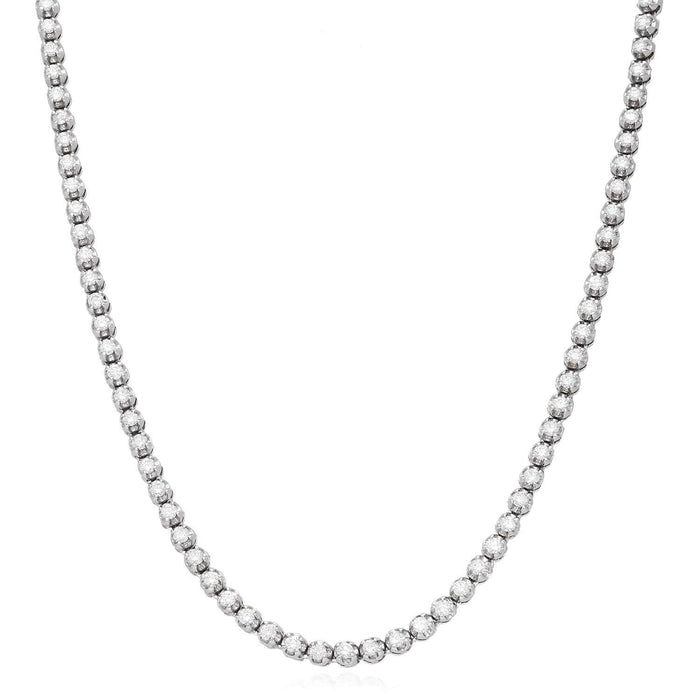4.50CTW Natural Diamond 14K White Gold 3.5mm Tennis Necklace 19" - WJD Exclusives