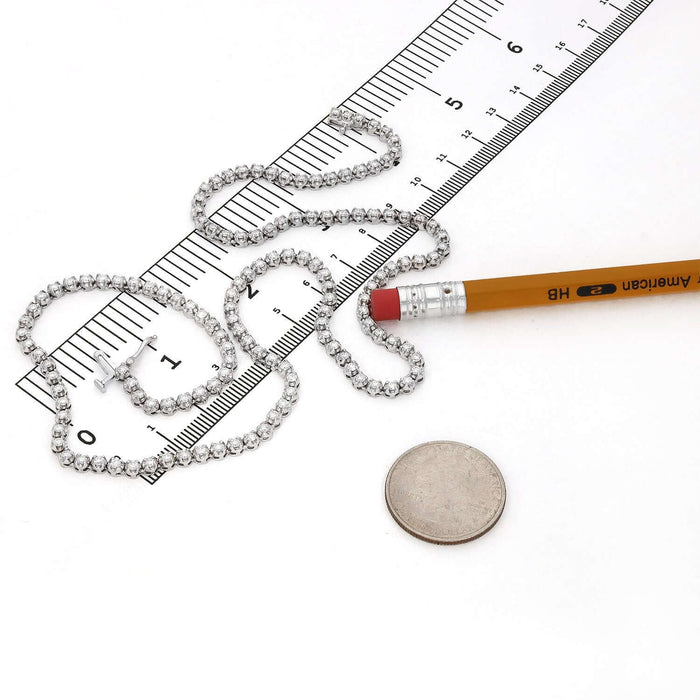 4.50CTW Natural Diamond 14K White Gold 3.5mm Tennis Necklace 19" - WJD Exclusives