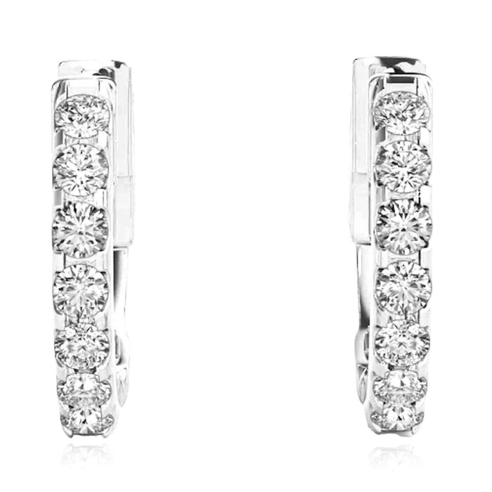 0.30CTW Lab - Grown Diamond 14K Yellow Gold, White, Rose Huggie Hoop Earrings 14mm - WJD Exclusives