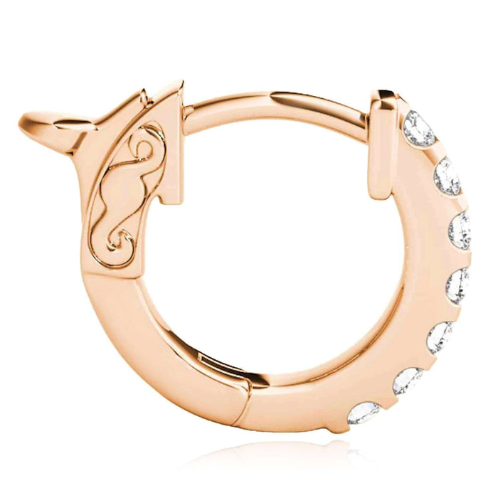 0.30CTW Lab - Grown Diamond 14K Yellow Gold, White, Rose Huggie Hoop Earrings 14mm - WJD Exclusives