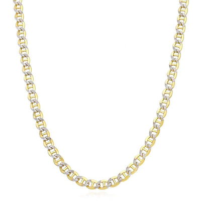 10K Gold - Filled 5mm Diamond - Cut Anchor Mariner Chain (Solid Links) 18" - 22" - WJD Exclusives