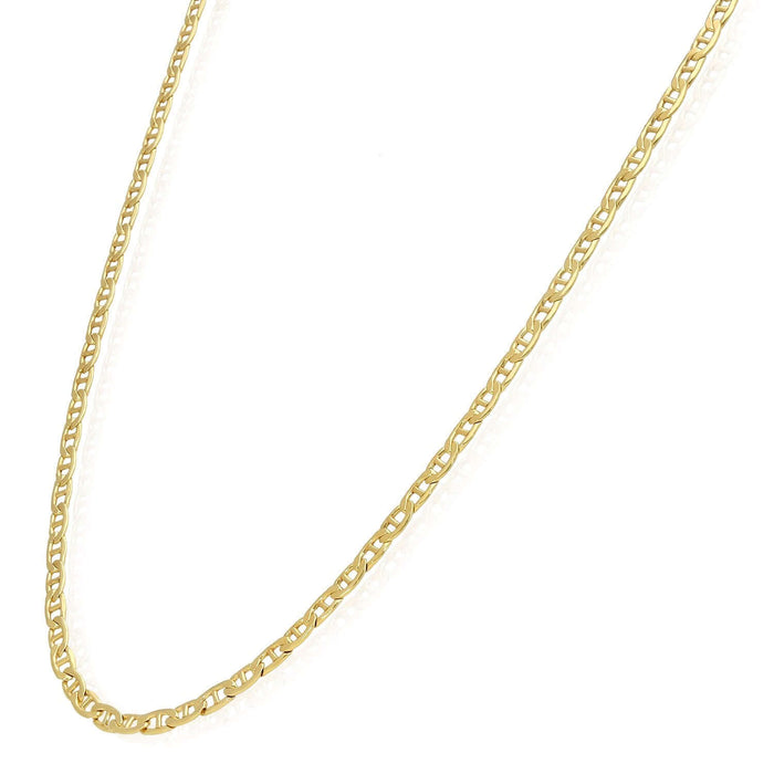 14K Gold - Filled 3mm Anchor Mariner Chain (Solid Links) 20" - 24" - WJD Exclusives