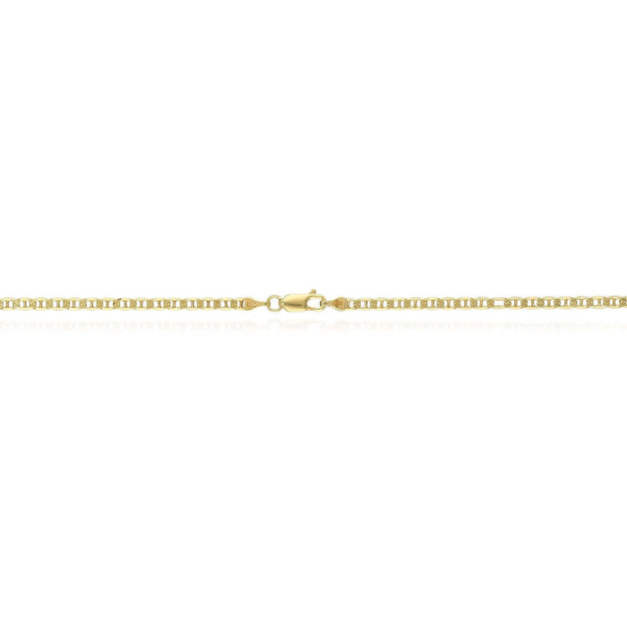 14K Gold - Filled 3mm Anchor Mariner Chain (Solid Links) 20" - 24" - WJD Exclusives