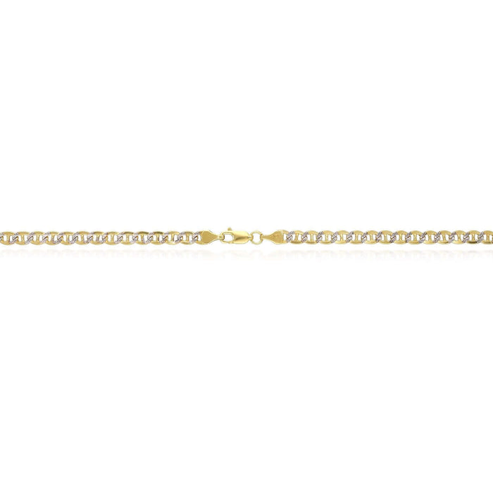 10K Gold - Filled 4.2mm Diamond - Cut Anchor Mariner Chain (Solid Links) 18" - 20" - WJD Exclusives