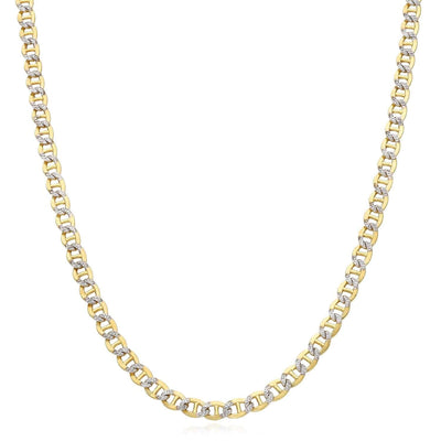 10K Gold - Filled 4.2mm Diamond - Cut Anchor Mariner Chain (Solid Links) 18" - 20" - WJD Exclusives