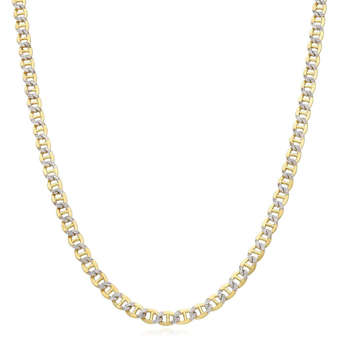 10K Gold - Filled 4.2mm Diamond - Cut Anchor Mariner Chain (Solid Links) 18" - 20" - WJD Exclusives
