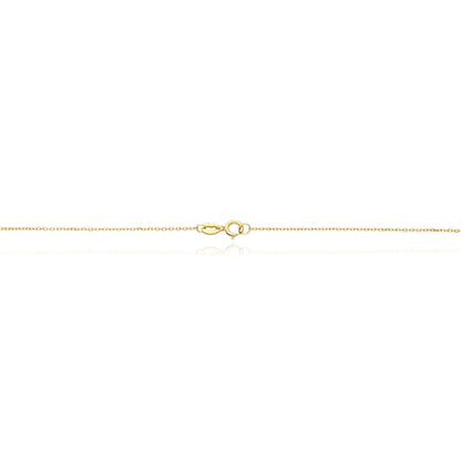 14K Real Gold 17" Lariat Paperclip Chain Necklace with 2.9" Drop
