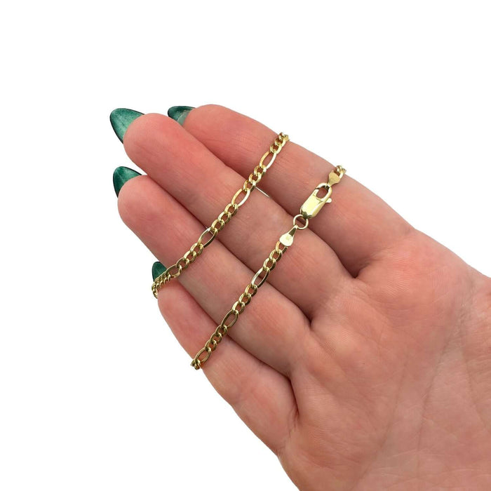 14K Gold - Filled 3mm Figaro Chain (Solid Links) 20" - 24" - WJD Exclusives