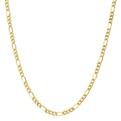 14K Gold - Filled 3mm Figaro Chain (Solid Links) 20" - 24" - WJD Exclusives