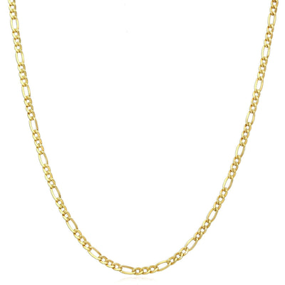 14K Gold - Filled 2.5mm Figaro Chain (Solid Links) 16" - 20" - WJD Exclusives