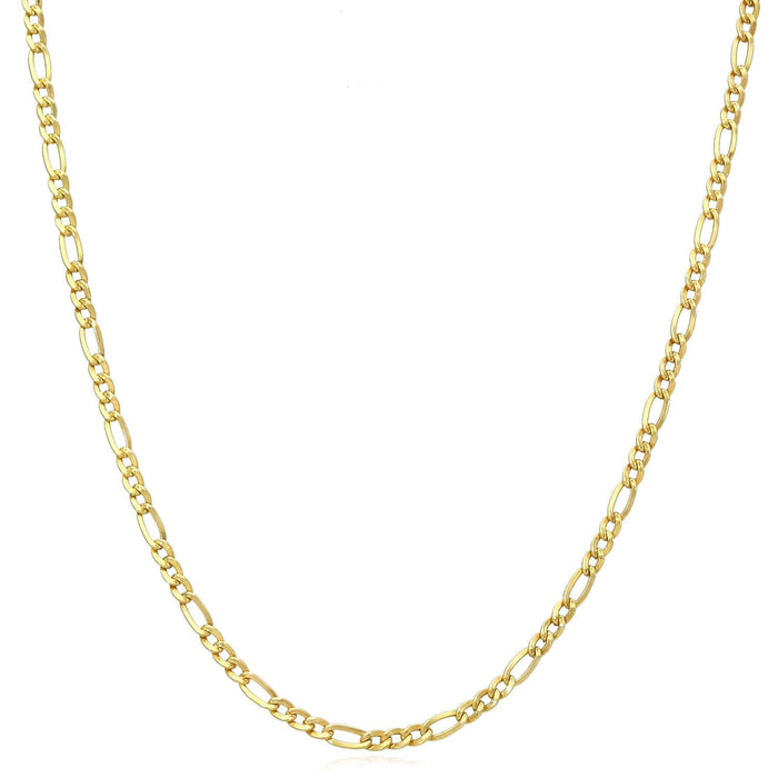 14K Gold - Filled 2.5mm Figaro Chain (Solid Links) 16" - 20" - WJD Exclusives