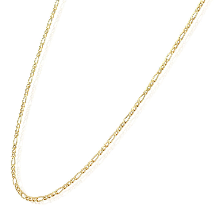 14K Gold - Filled 2.5mm Figaro Chain (Solid Links) 16" - 20" - WJD Exclusives