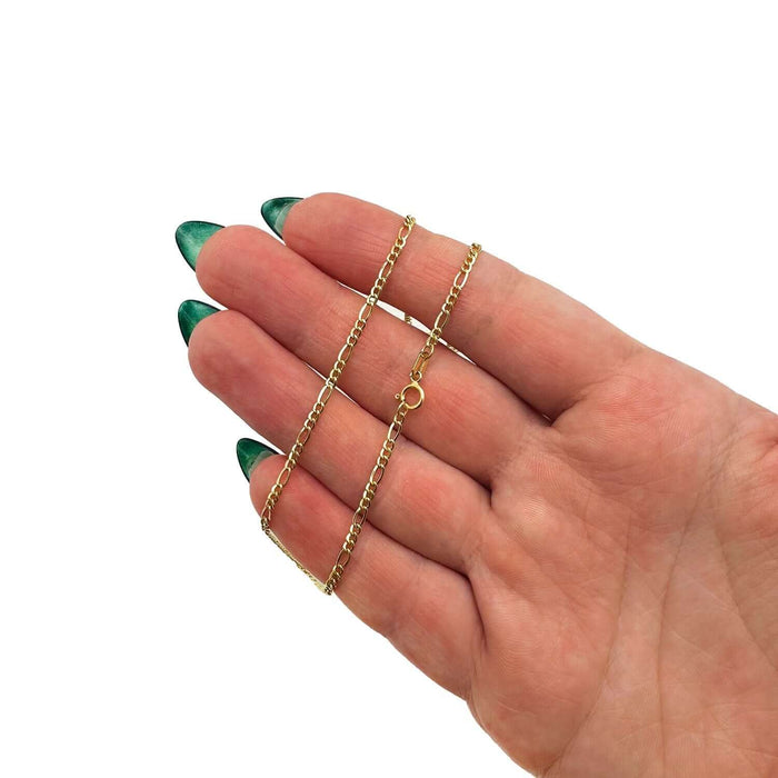 14K Gold - Filled 2mm Figaro Chain (Solid Links) 16" - 24" - WJD Exclusives