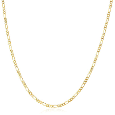 14K Gold - Filled 2mm Figaro Chain (Solid Links) 16" - 24" - WJD Exclusives