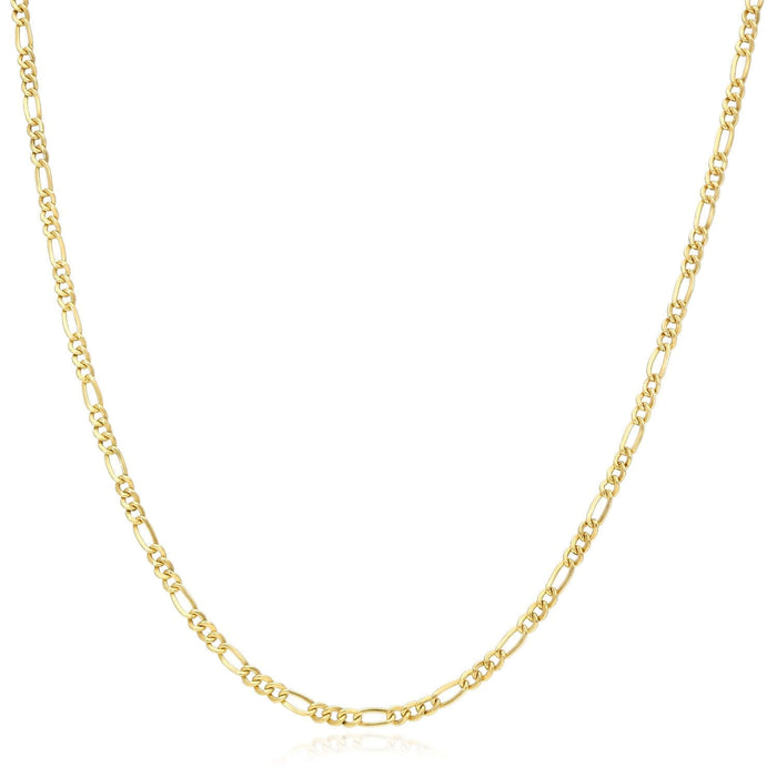14K Gold - Filled 2mm Figaro Chain (Solid Links) 16" - 24" - WJD Exclusives