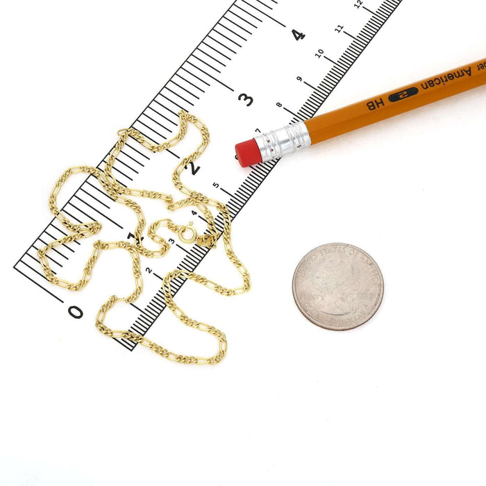 14K Gold - Filled 2mm Figaro Chain (Solid Links) 16" - 24" - WJD Exclusives