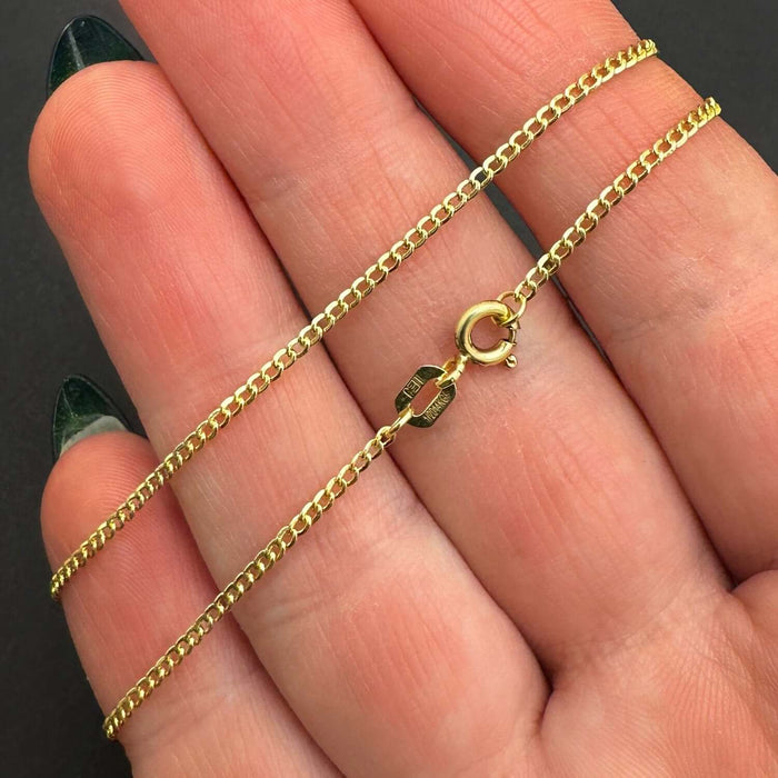 14K Gold - Filled 1.5mm Cuban Curb Chain (Solid Links) 16" - 24" - WJD Exclusives