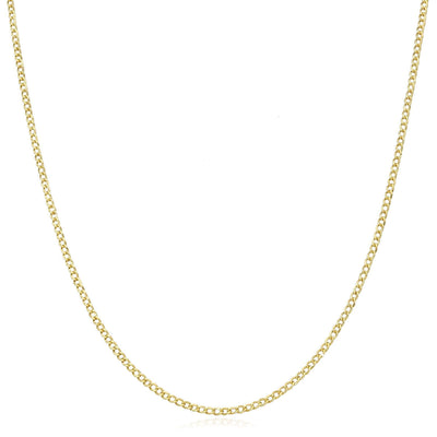 14K Gold - Filled 1.5mm Cuban Curb Chain (Solid Links) 16" - 24" - WJD Exclusives