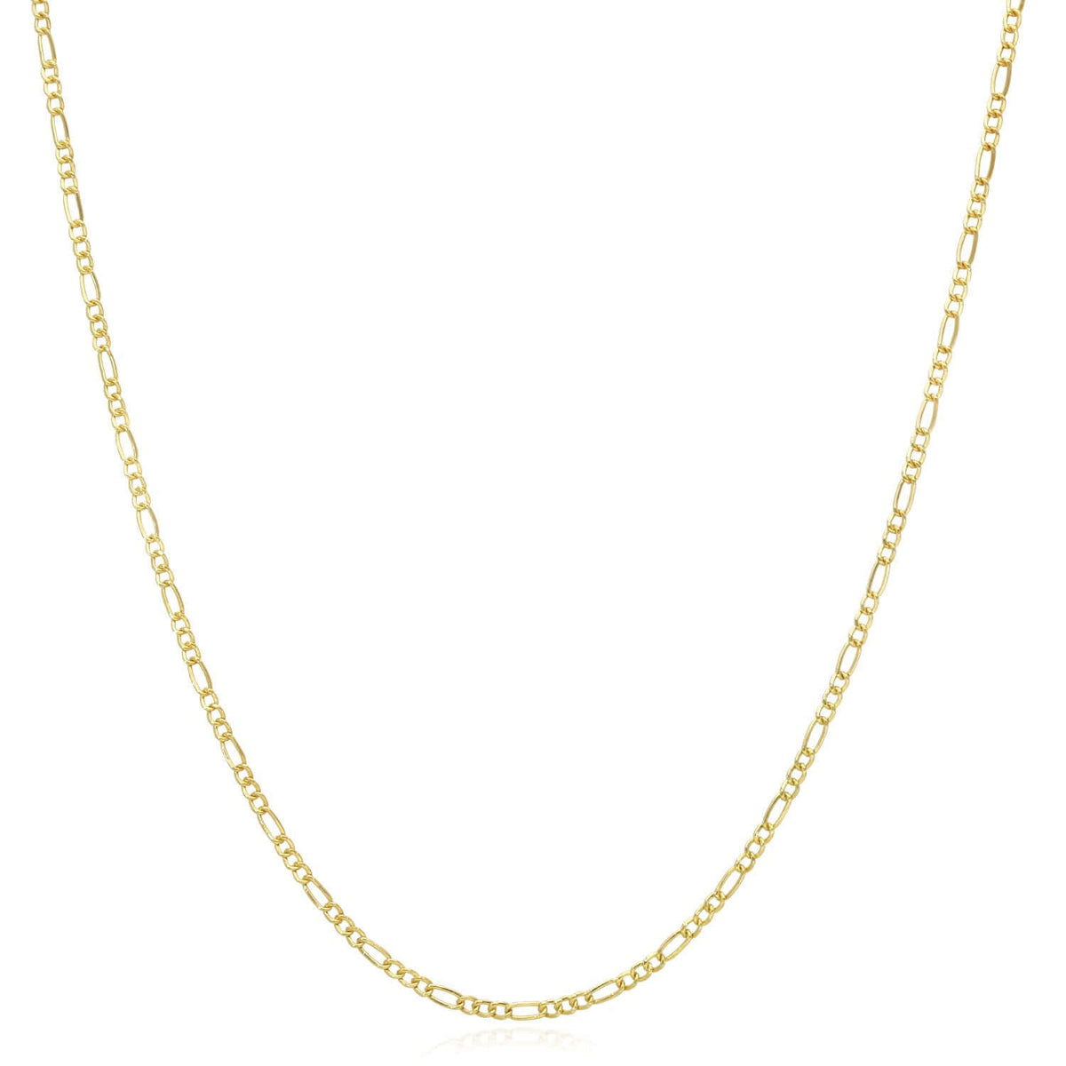 14K Gold - Filled 1.6mm Figaro Chain (Solid Links) 16", 22", 24" - WJD Exclusives
