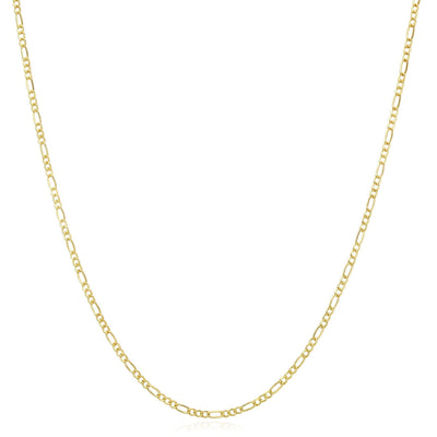 14K Gold - Filled 1.6mm Figaro Chain (Solid Links) 16", 22", 24" - WJD Exclusives