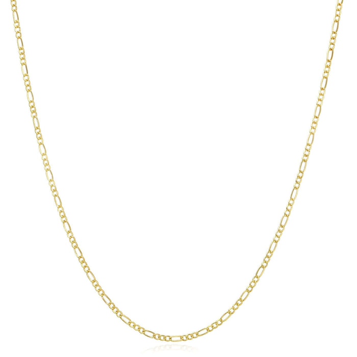 14K Gold - Filled 1.6mm Figaro Chain (Solid Links) 16", 22", 24" - WJD Exclusives