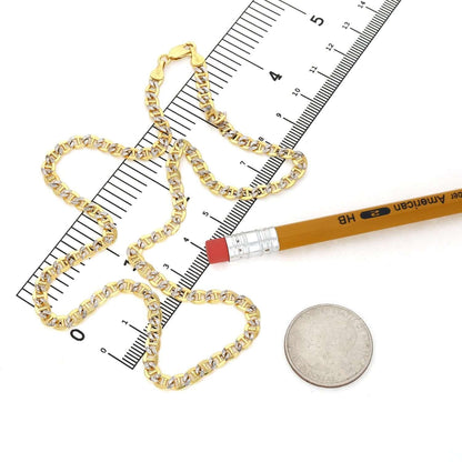Solid 10K Gold Filled 4.2mm Diamond-Cut Anchor Chain Necklace 18", 20", 22", 24"