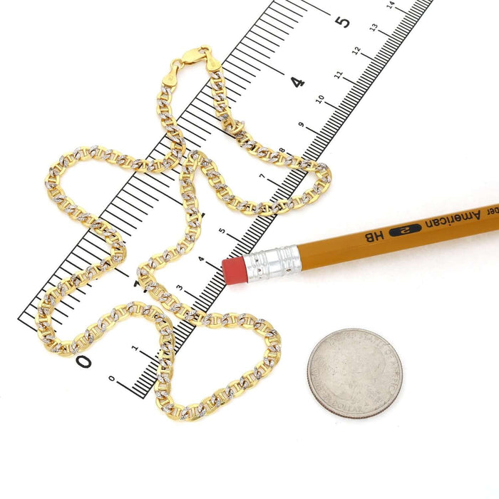 10K Gold - Filled 4.2mm Diamond - Cut Anchor Chain (Solid Links) 18" - 24" - WJD Exclusives