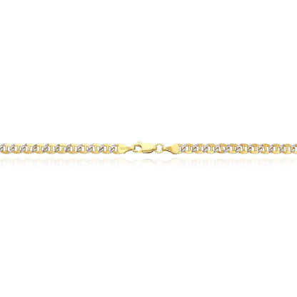 Solid 10K Gold Filled 4.2mm Diamond-Cut Anchor Chain Necklace 18", 20", 22", 24"
